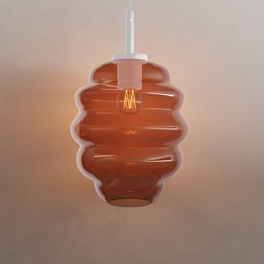 s.luce Echos szklana lampa wisząca zawieszenie 150cm biały