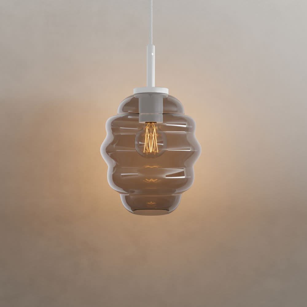 s.luce Echos szklana lampa wisząca zawieszenie 150cm biały