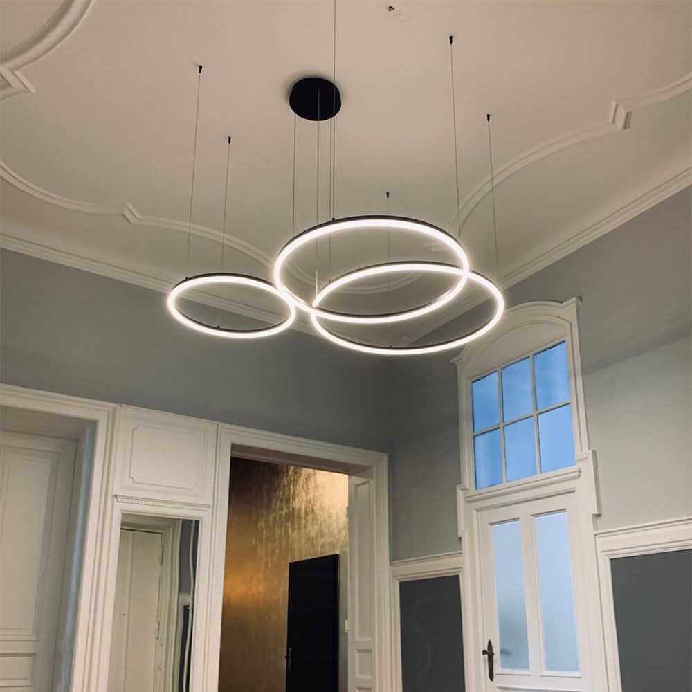 s.luce LED lampa wisząca pierścieniowa 3-punktowa mimośrodowa