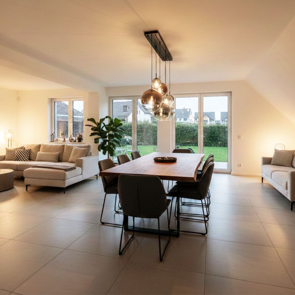 s.luce Orb lampa wisząca stołowa 3-punktowa 120cm Ø 20/30/40