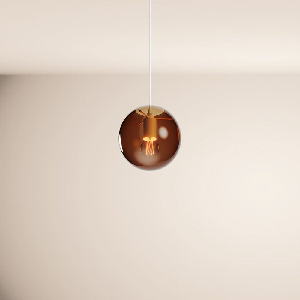 s.luce Orb szklana kula lampa wisząca zawieszenie 150cm biały
