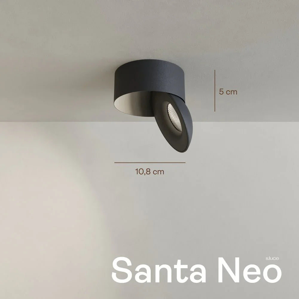 Reflektor sufitowy LED s.luce Santa Neo z możliwością obracania i ściemniania