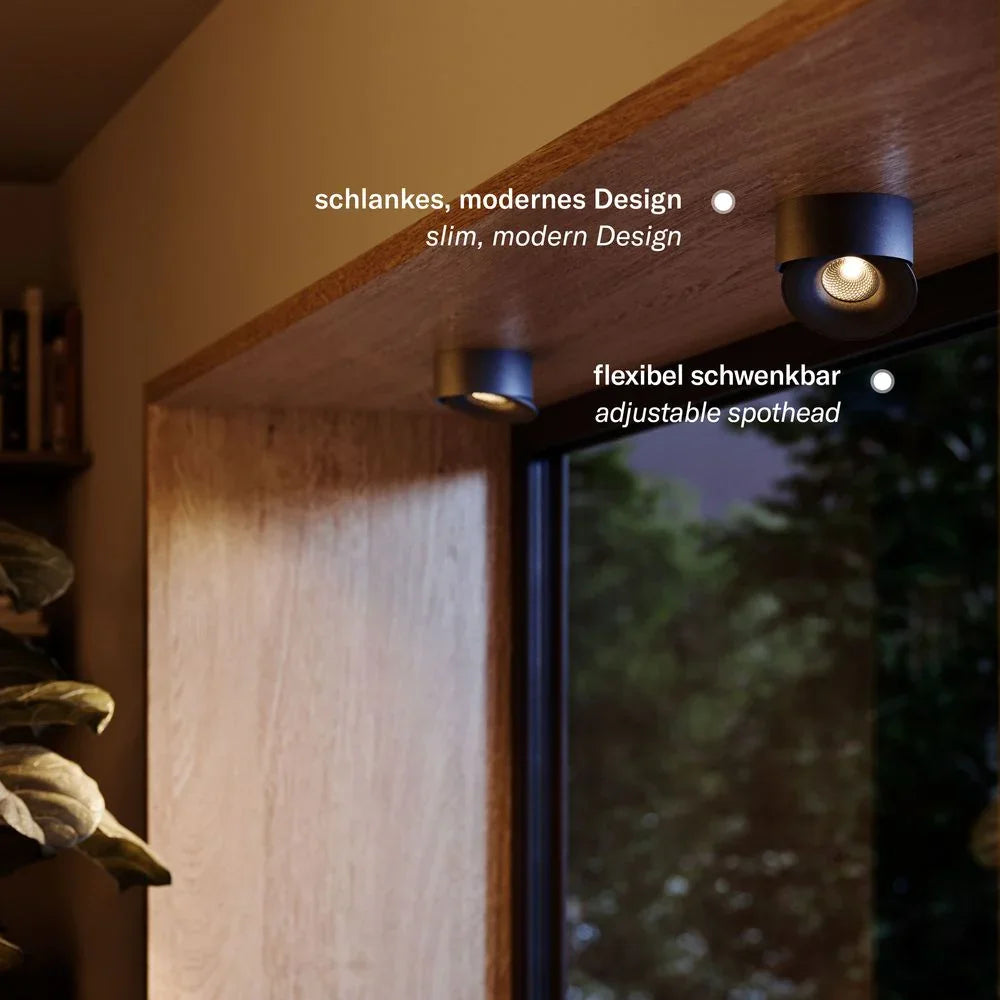 Reflektor sufitowy LED s.luce Santa Neo z możliwością obracania i ściemniania