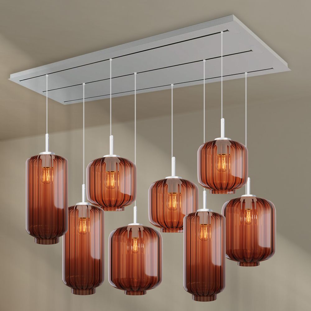 s.luce Velo lampa stołowa 8-światło 200cm 3-rzędowa Ø 18/20/25cm