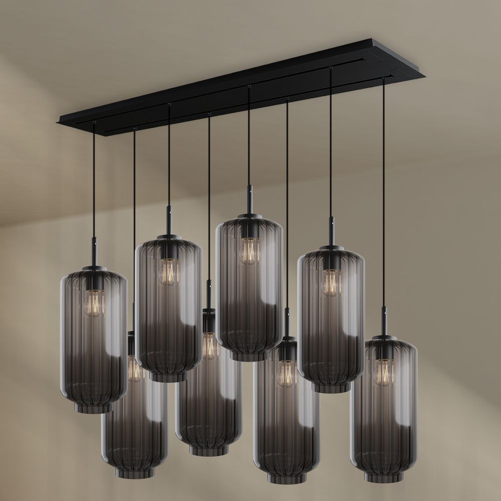 s.luce Velo lampa stołowa 8-światło 160cm 2-rzędowa Ø 18cm