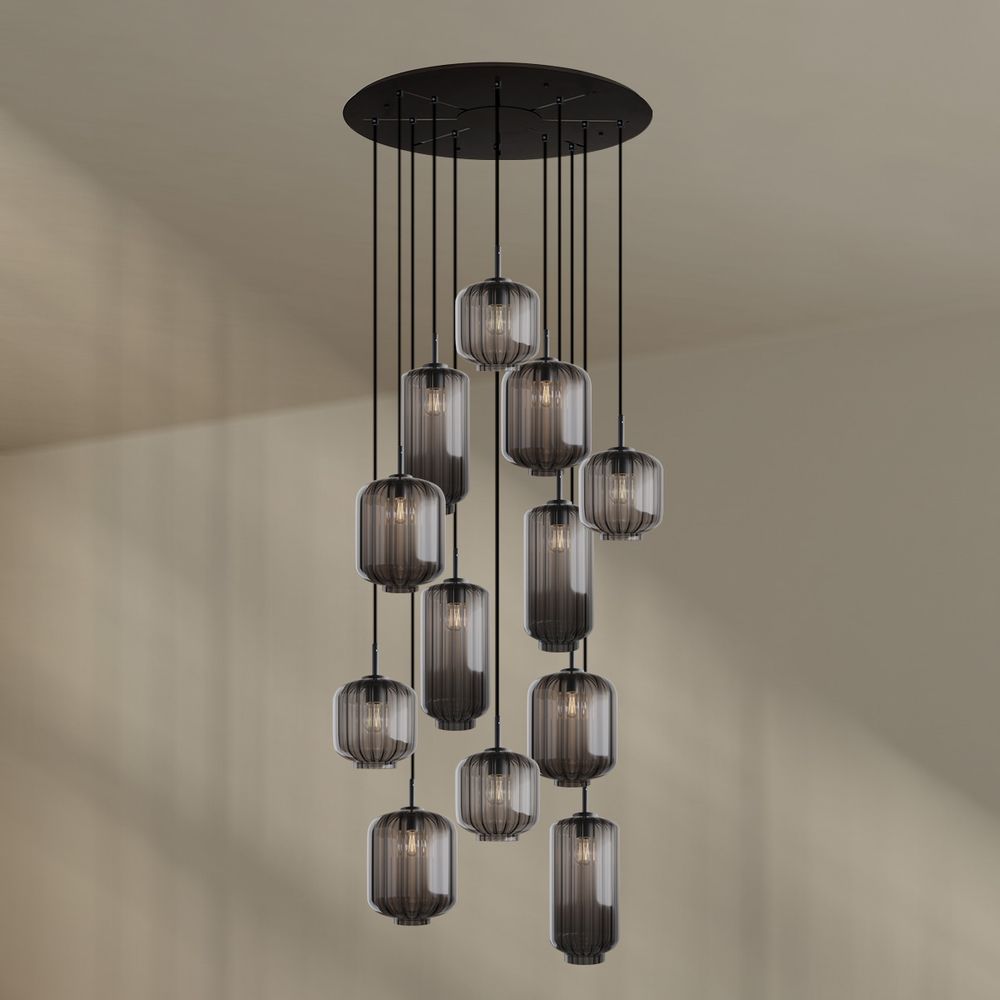 s.luce Velo lampa galeryjna 12-światłowa Ø 80cm czasza Ø 18/20/25cm