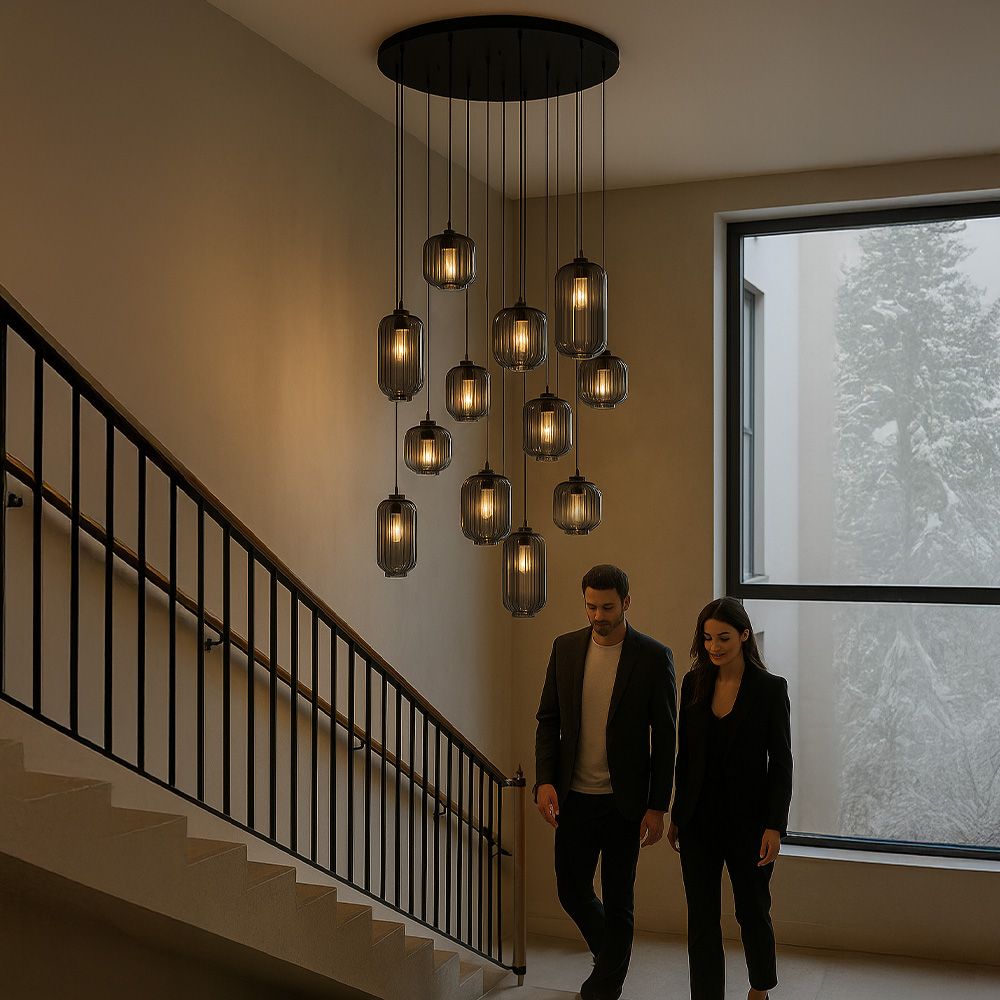 s.luce Velo lampa galeryjna 12-światłowa Ø 80cm czasza Ø 18/20/25cm