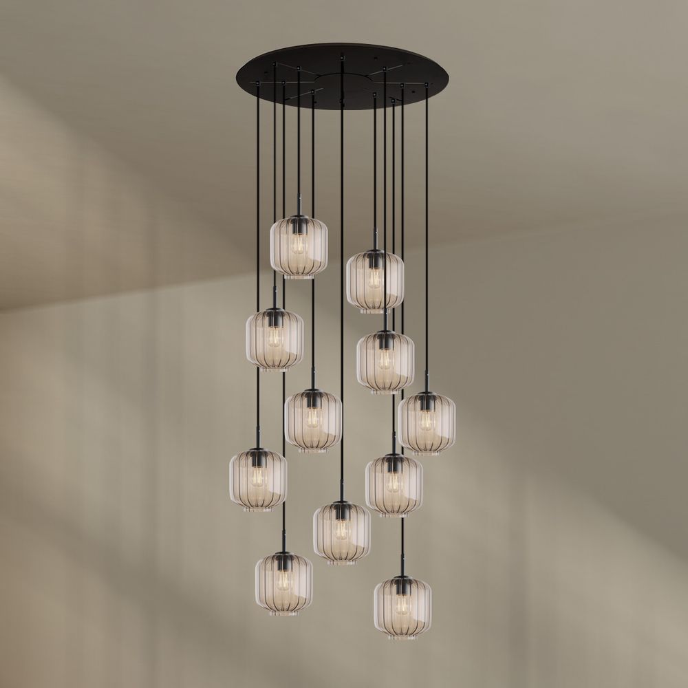 s.luce Velo 12-światłowa lampa galeryjna Ø 80cm baldachim Ø 20cm