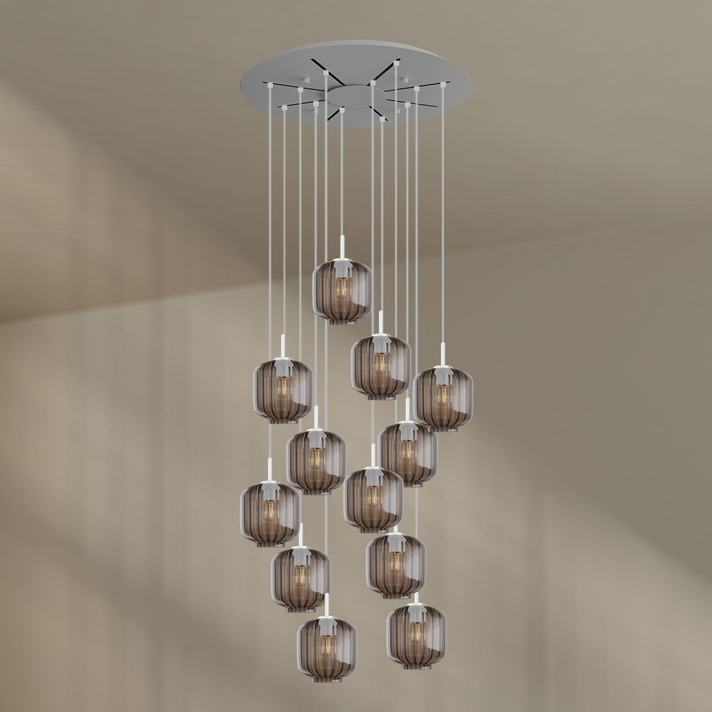 s.luce Velo 12-światłowa lampa galeryjna Ø 80cm baldachim Ø 20cm