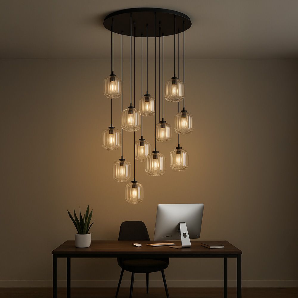 s.luce Velo 12-światłowa lampa galeryjna Ø 80cm baldachim Ø 20cm