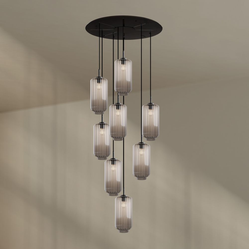 s.luce Velo 8-światłowa lampa galeryjna Ø 80cm baldachim Ø 18cm