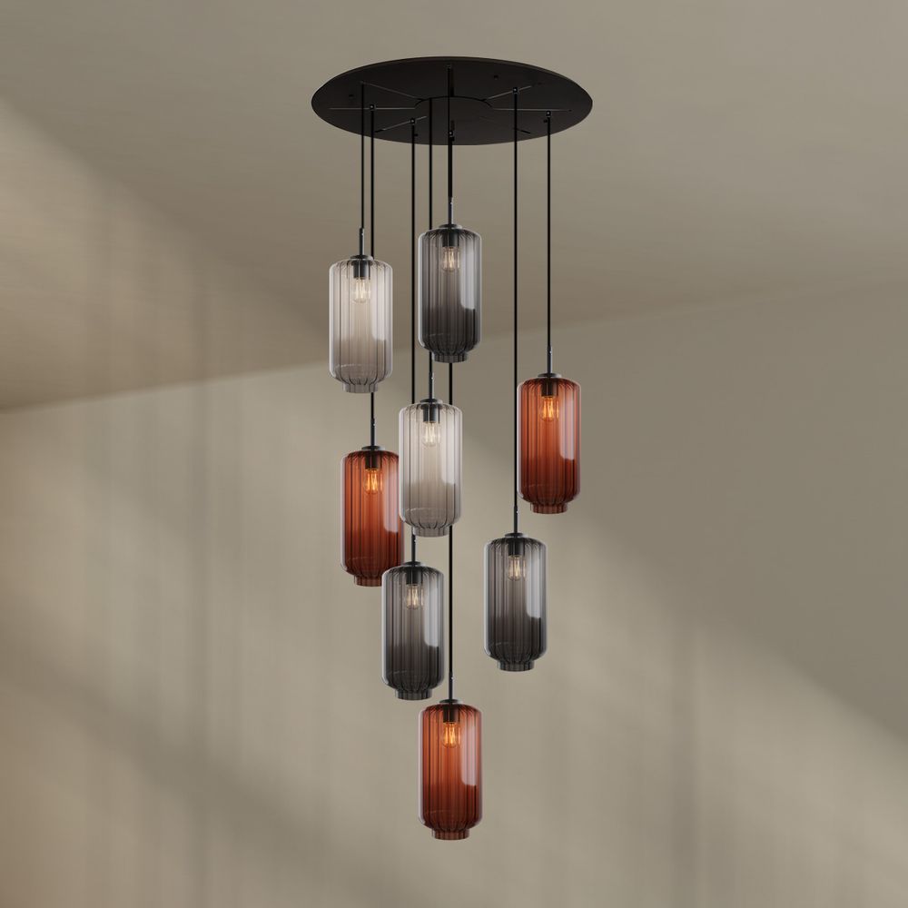 s.luce Velo 8-światłowa lampa galeryjna Ø 80cm baldachim Ø 18cm