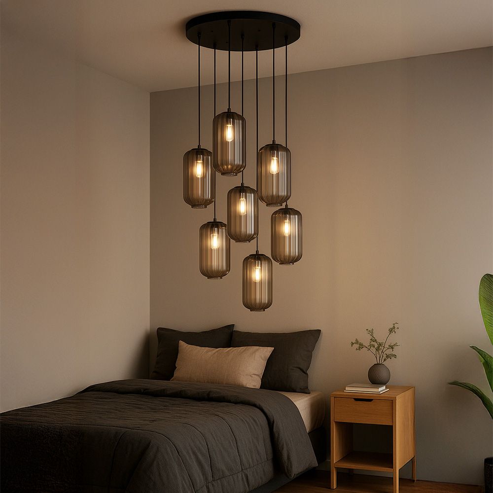 s.luce Velo 8-światłowa lampa galeryjna Ø 80cm baldachim Ø 18cm