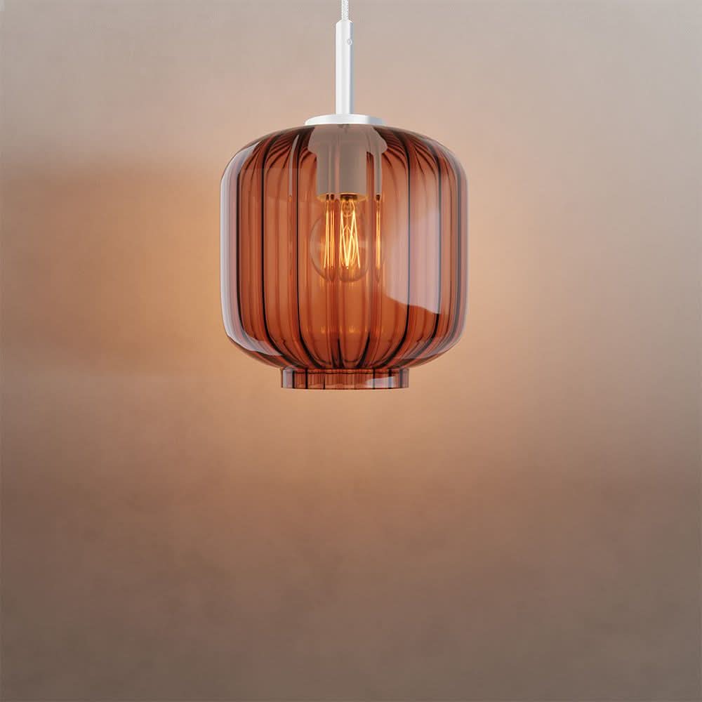 s.luce Velo szklana lampa wisząca zwieszana 150cm biała