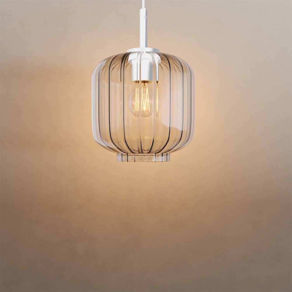 s.luce Velo szklana lampa wisząca zwieszana 150cm biała