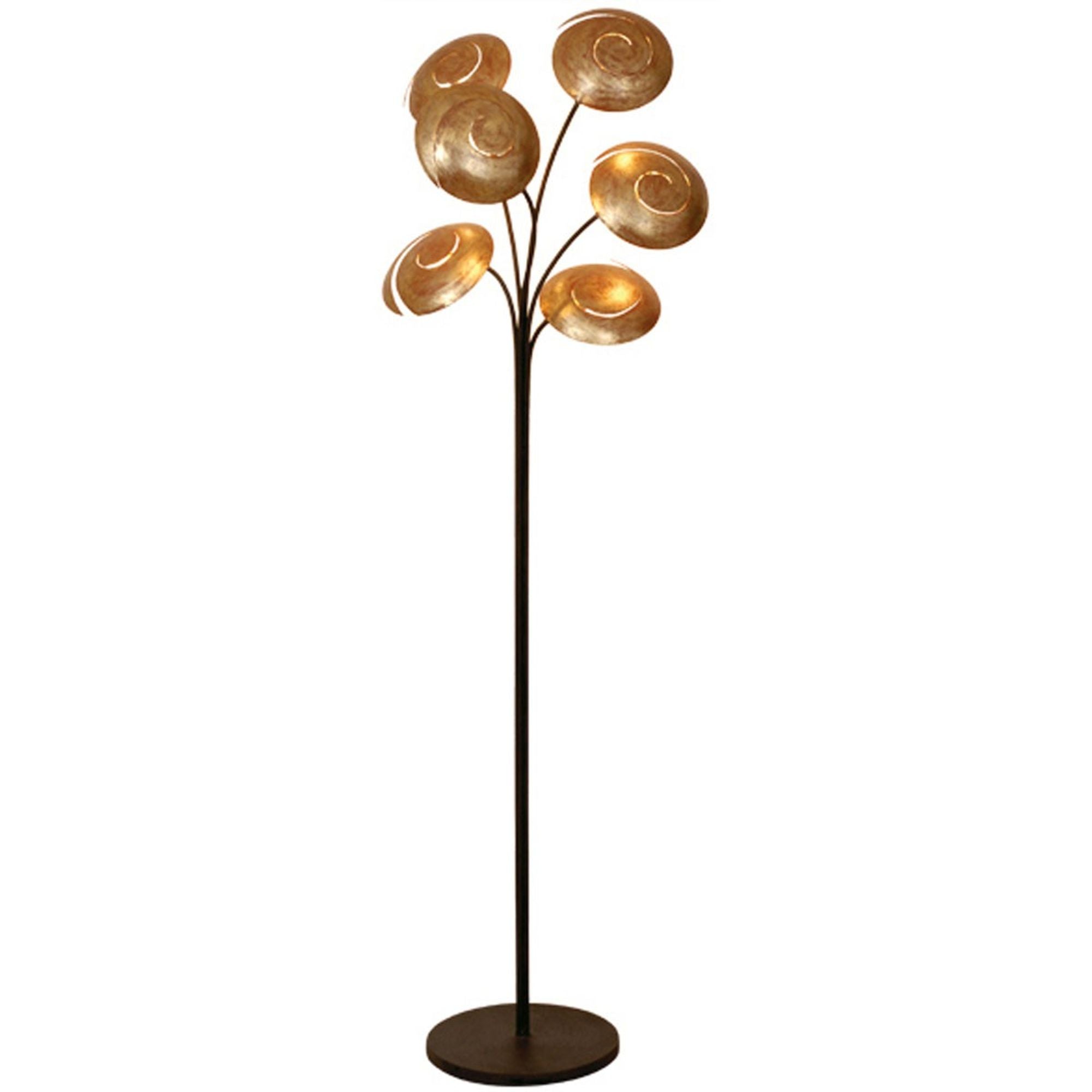 Stehleuchte Nuvola 6-flammig Braun-Gold 168cm