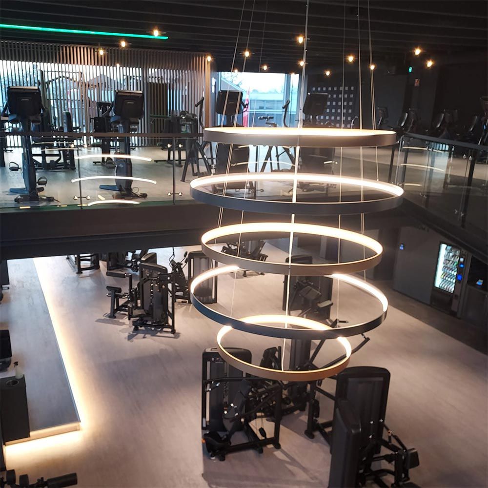 s.luce Made LED-Ring XL Pendelleuchte Treppenhaus Dimmbar RAL