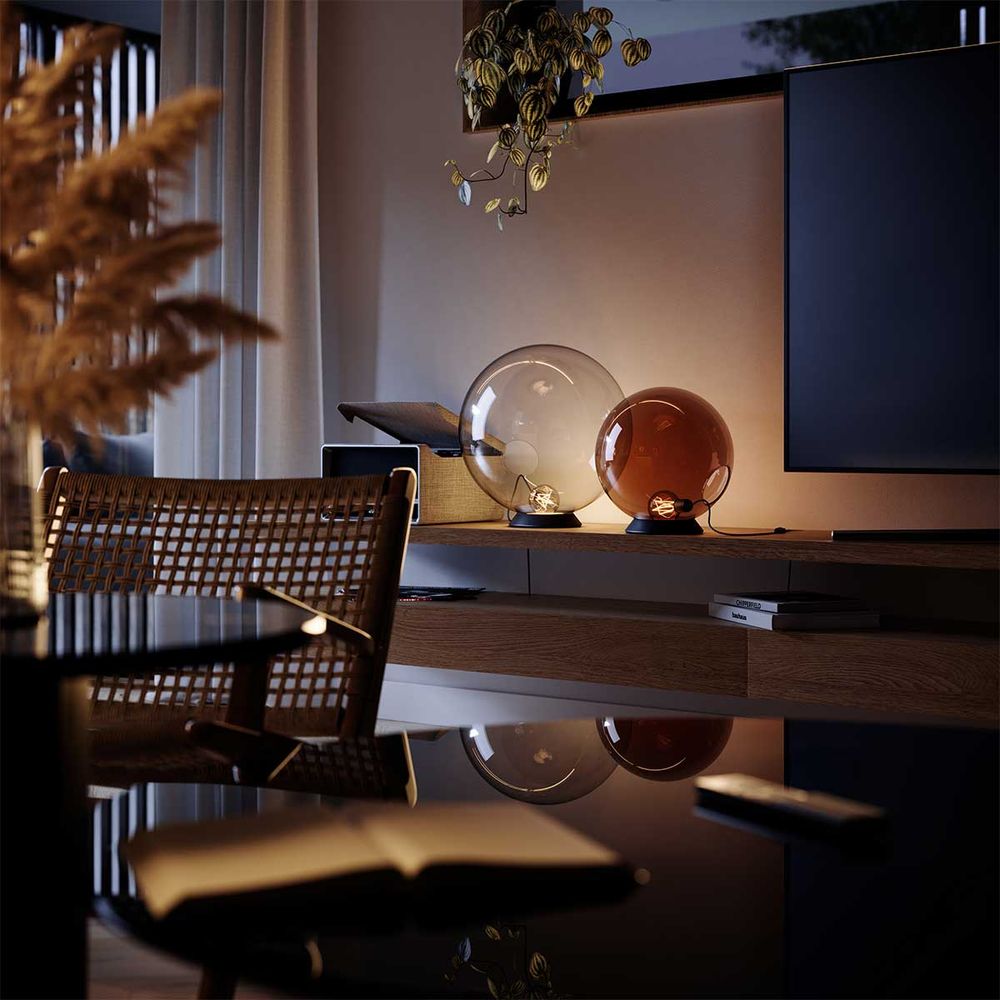 s.luce Orb Glaskugel Tischlampe