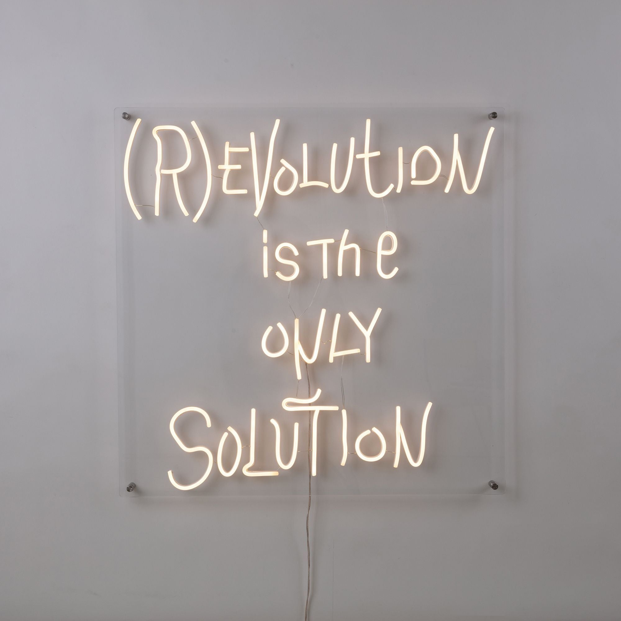 Seletti (R)Evolution is the only Solution LED-Leuchtschild 70x70cm