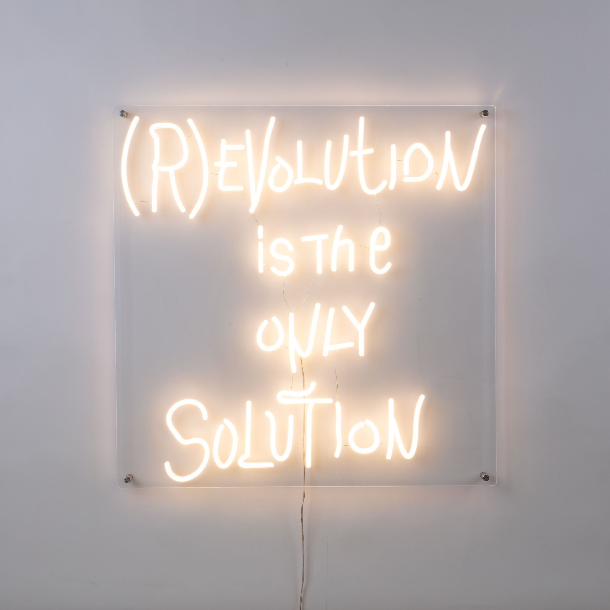 Seletti (R)Evolution is the only Solution LED-Leuchtschild 70x70cm