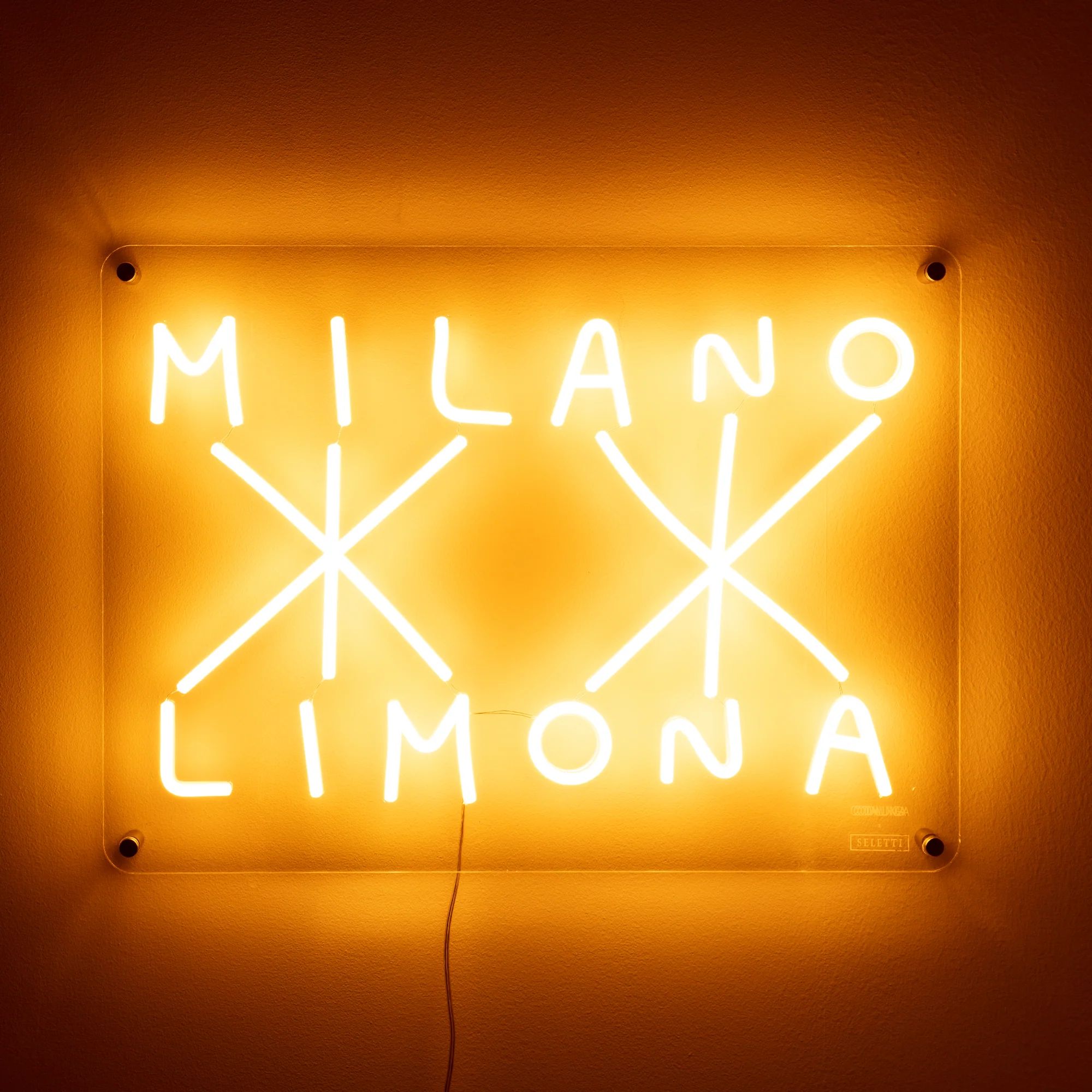 Seletti Milano-Limona LED-Schild Gelb