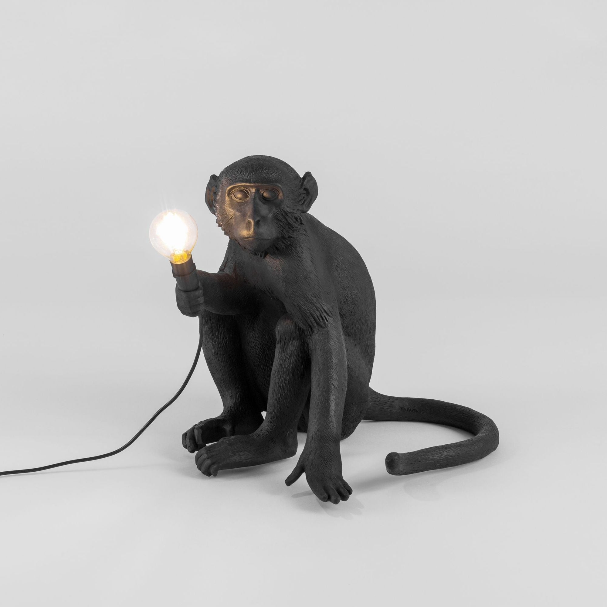 Seletti Monkey Lamp Dekoleuchte Outdoor sitzend Schwarz