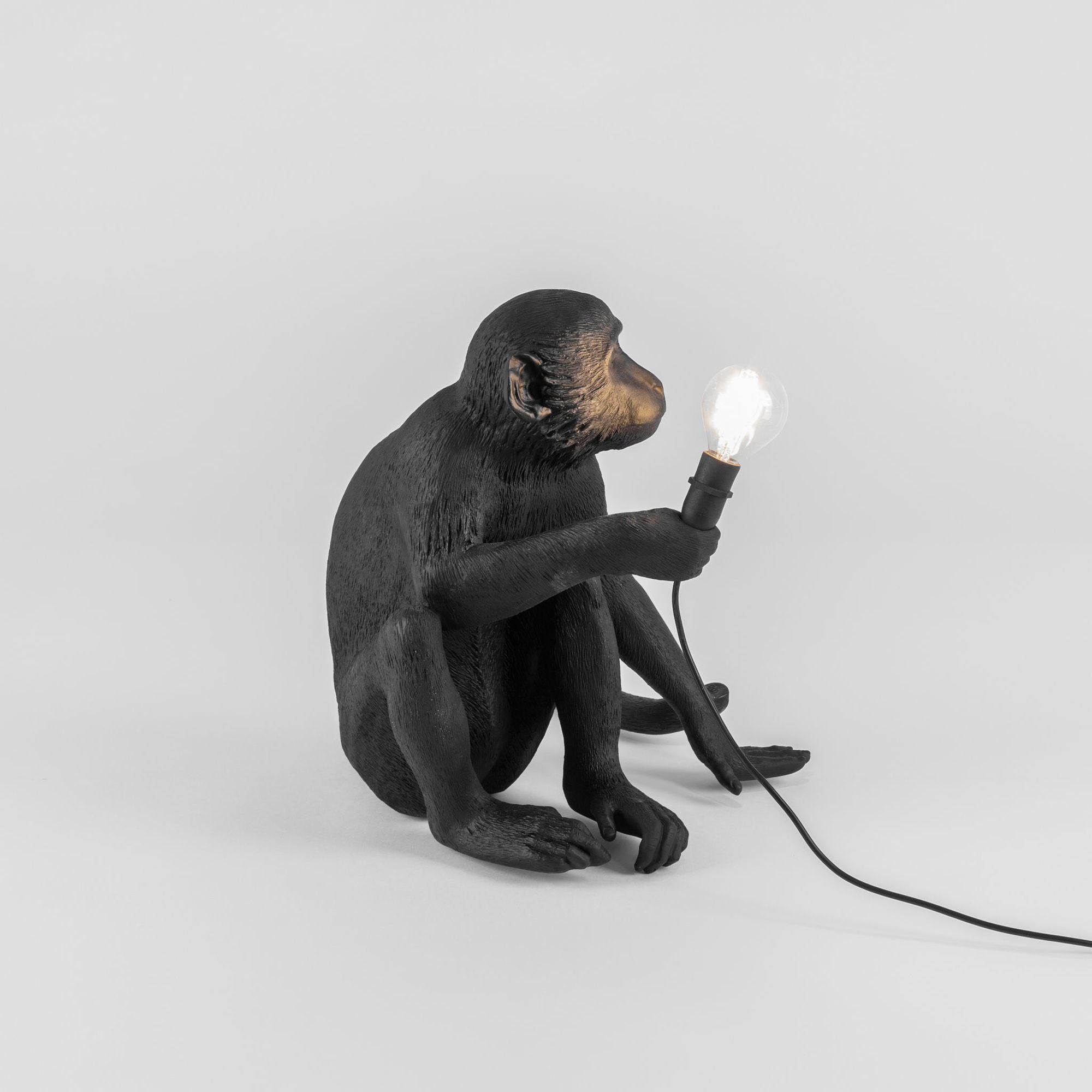 Seletti Monkey Lamp Dekoleuchte Outdoor sitzend Schwarz