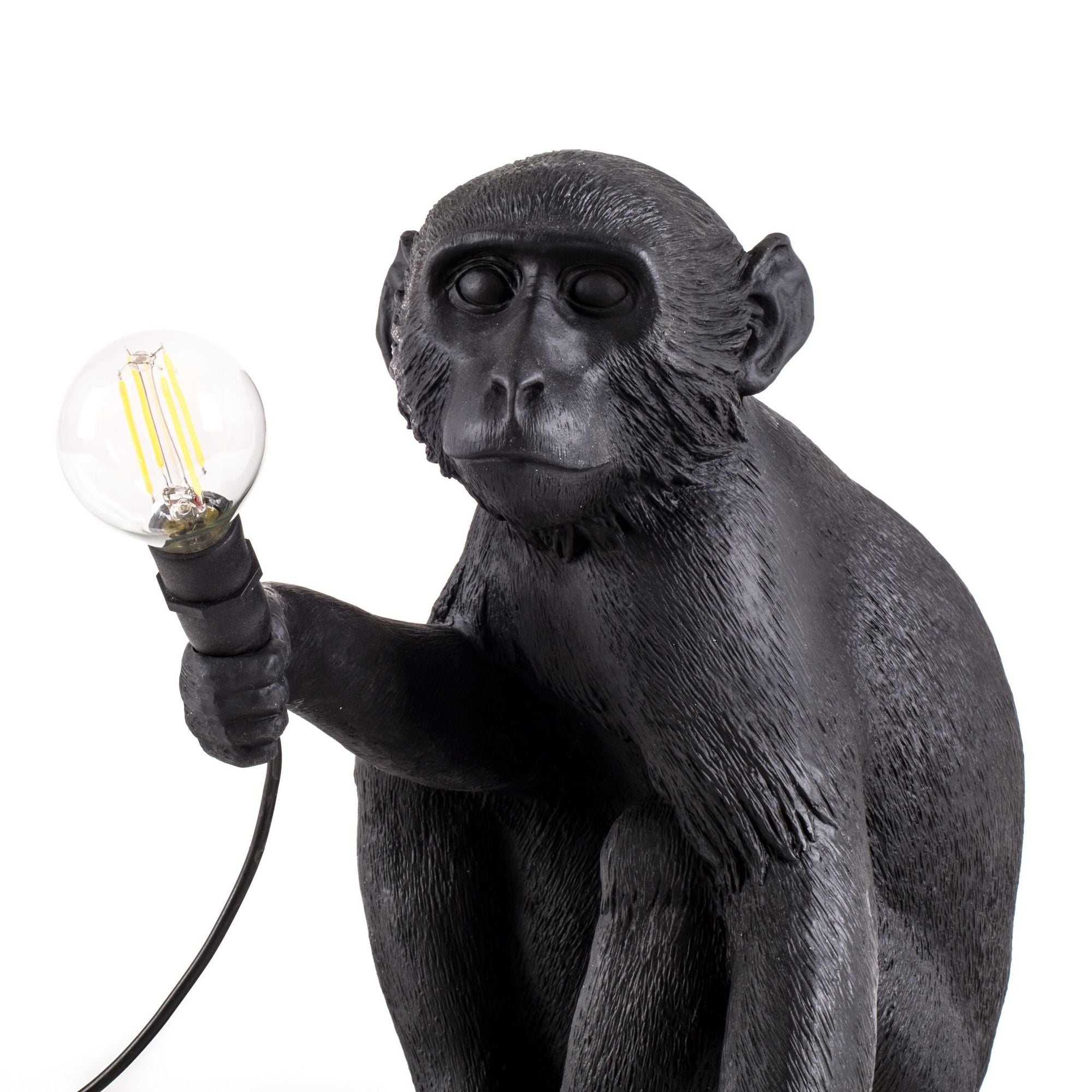 Seletti Monkey Lamp Dekoleuchte Outdoor sitzend Schwarz