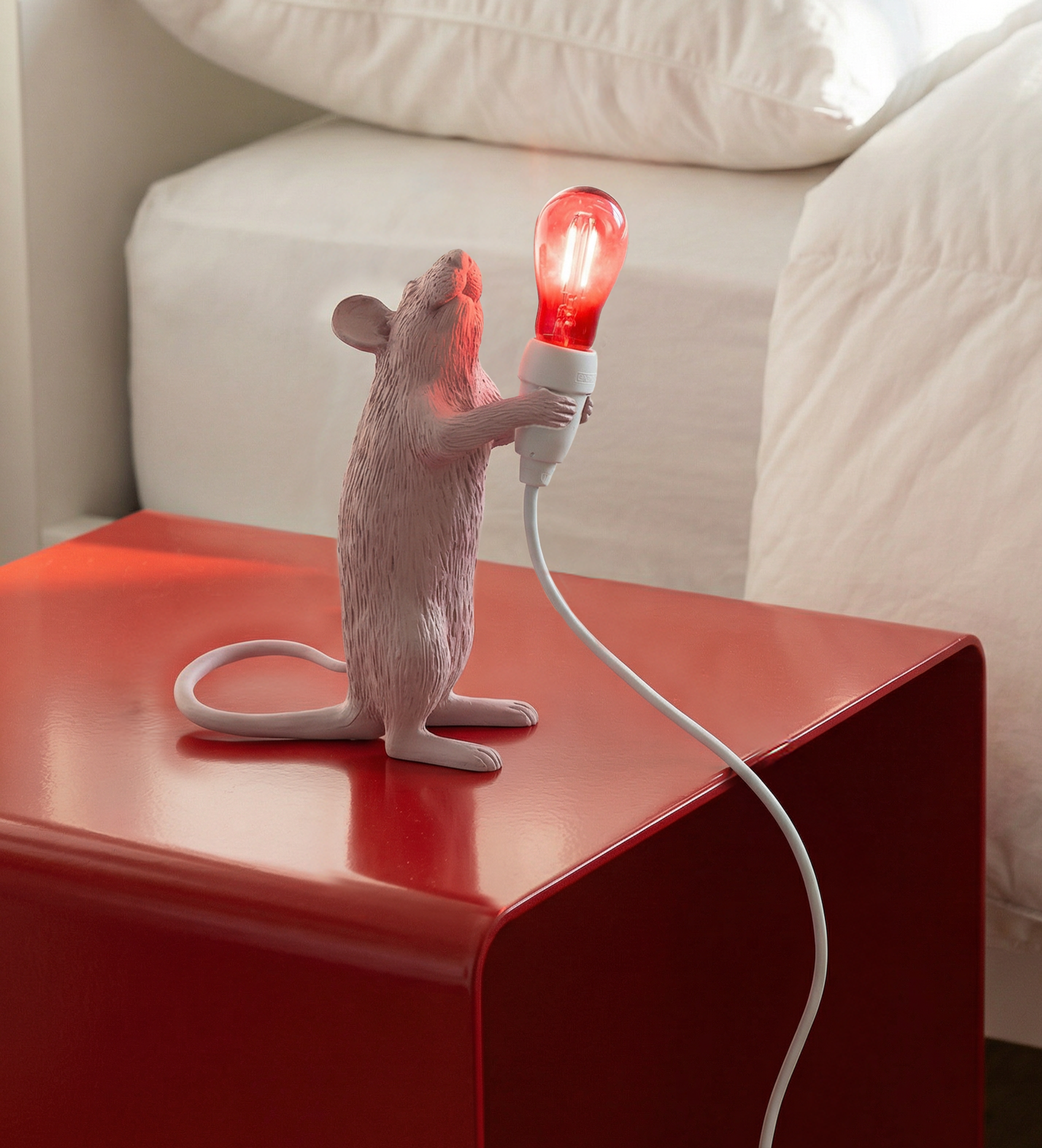 Seletti Mouse Lamp Step LED-Tischleuchte USB Herz
