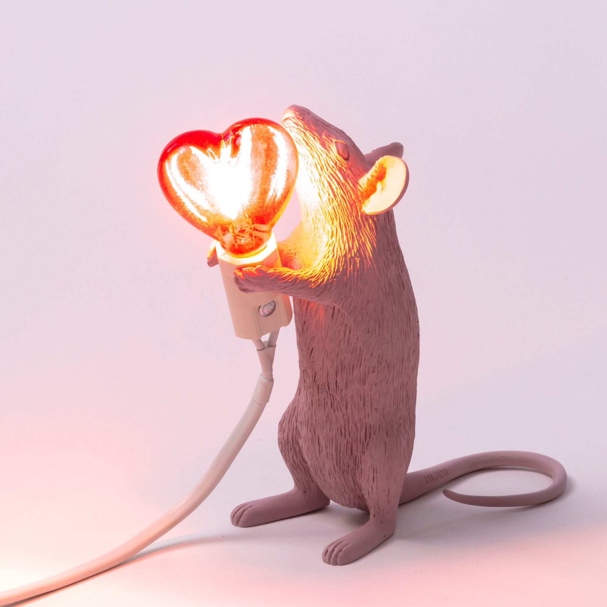 Seletti Mouse Lamp Step LED-Tischleuchte USB Herz