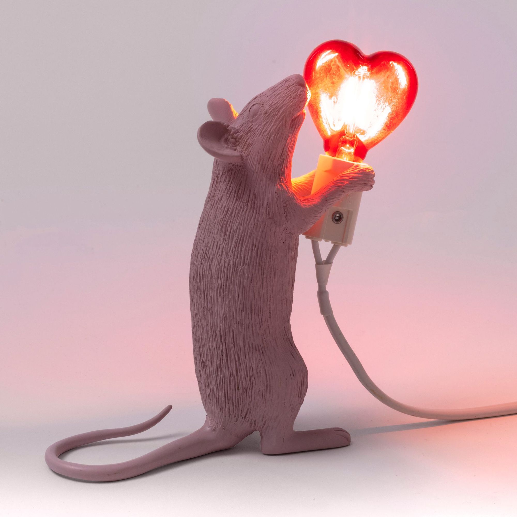 Seletti Mouse Lamp Step LED-Tischleuchte USB Herz