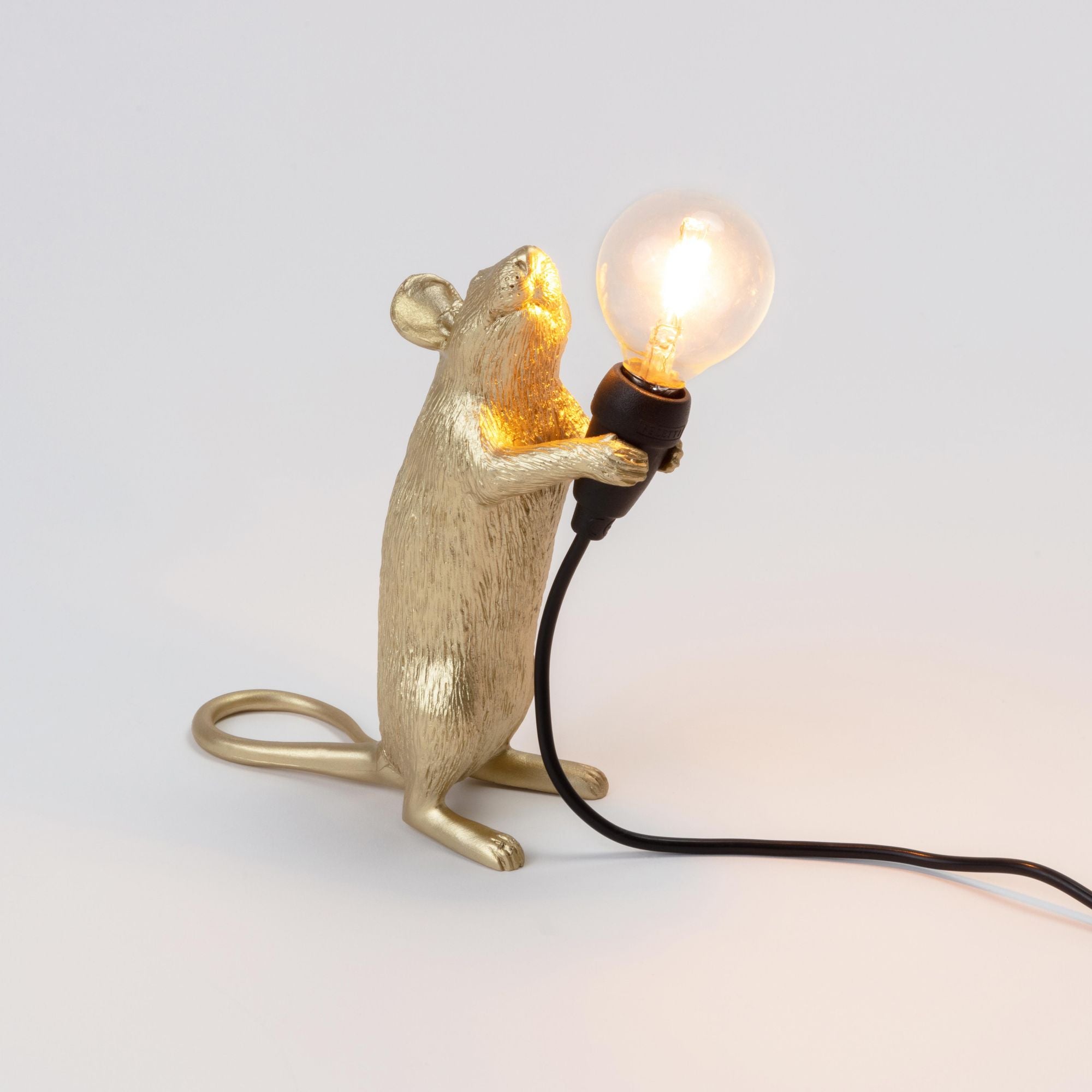 Seletti Mouse Lamp Step Tischleuchte USB Gold