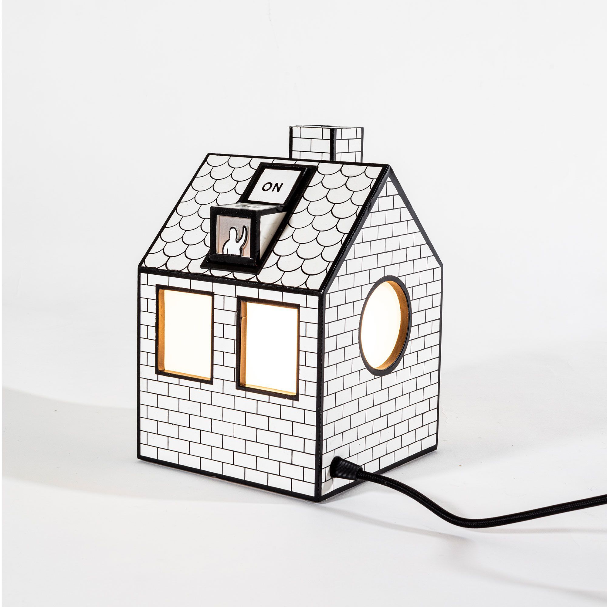 Seletti On-Off Schreibtischleuchte Recyclingpapier quadratisch