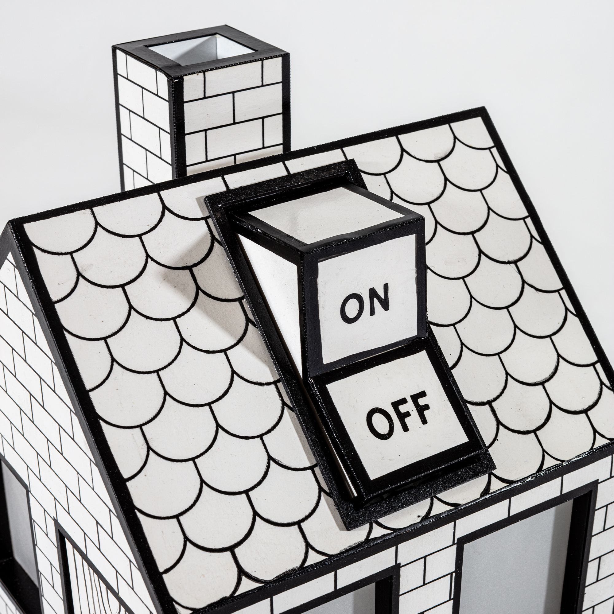Seletti On-Off Schreibtischleuchte Recyclingpapier quadratisch