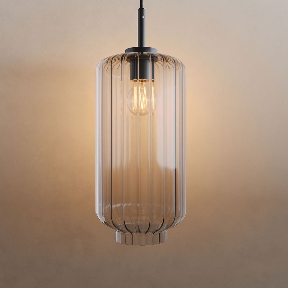 s.luce Velo Glas-Pendelleuchte Aufhängung 150cm Schwarz