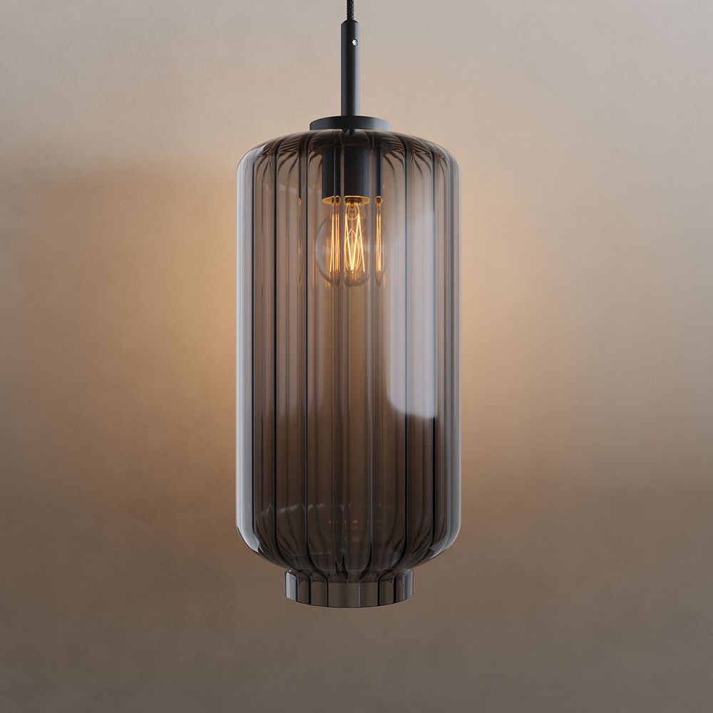 s.luce Velo Glas-Pendelleuchte Aufhängung 150cm Schwarz