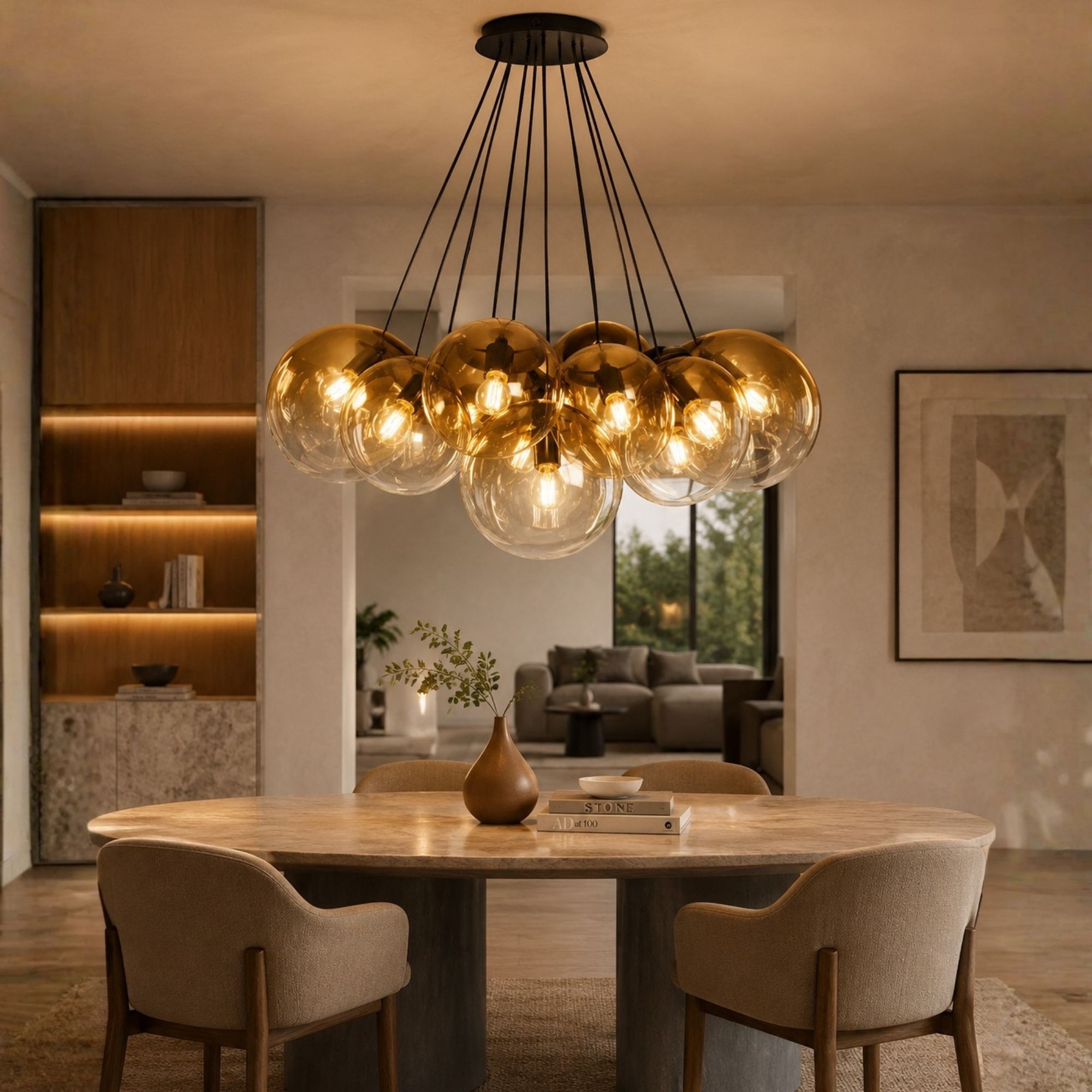 s.luce Orb Cluster Glas-Pendelleuchte 13-flammig 13x20cm - 200588 - s.luce® - homecoming lights.