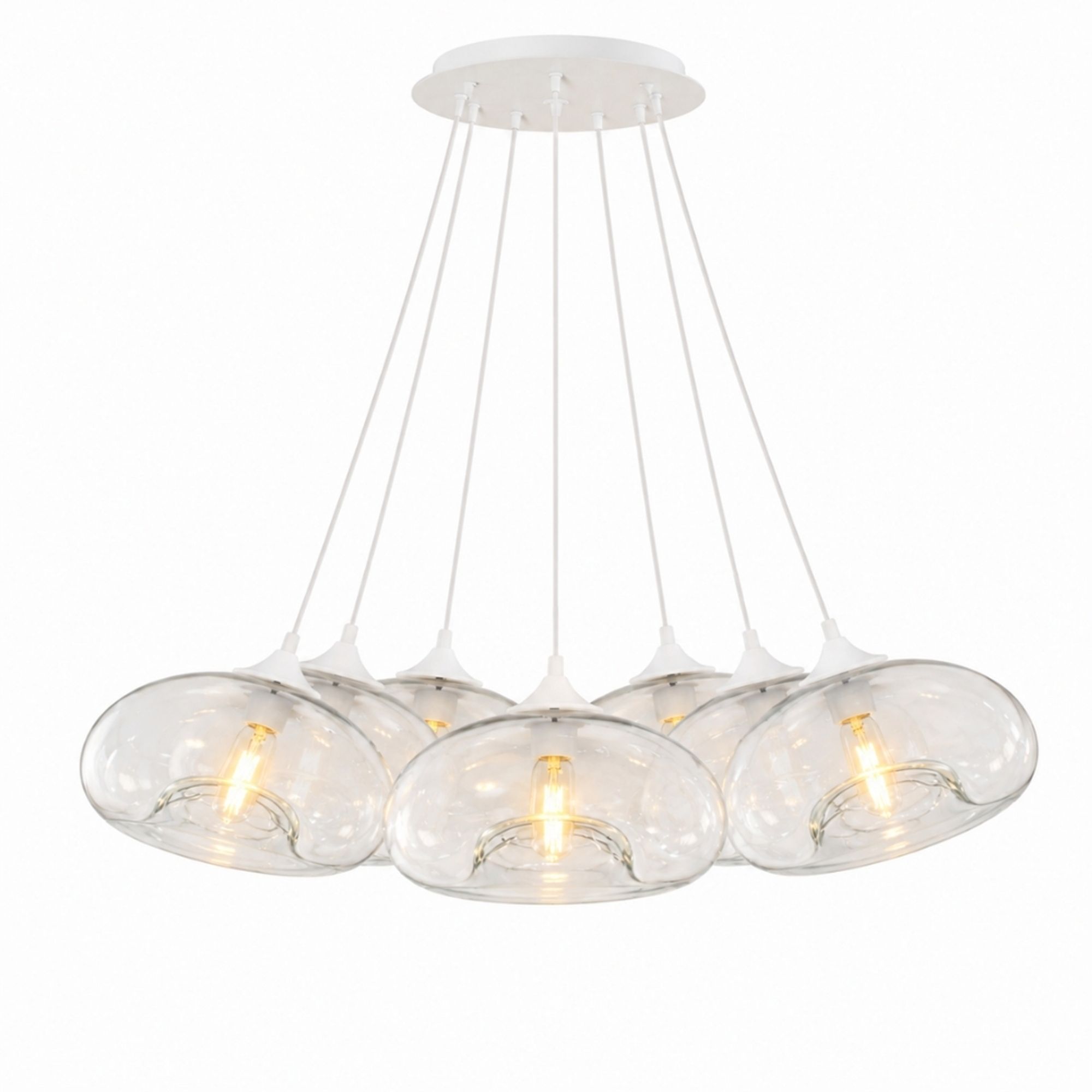 s.luce Cruet Cluster Glas-Pendelleuchte 7-flammig 7x28cm - 200249 - s.luce® - homecoming lights.