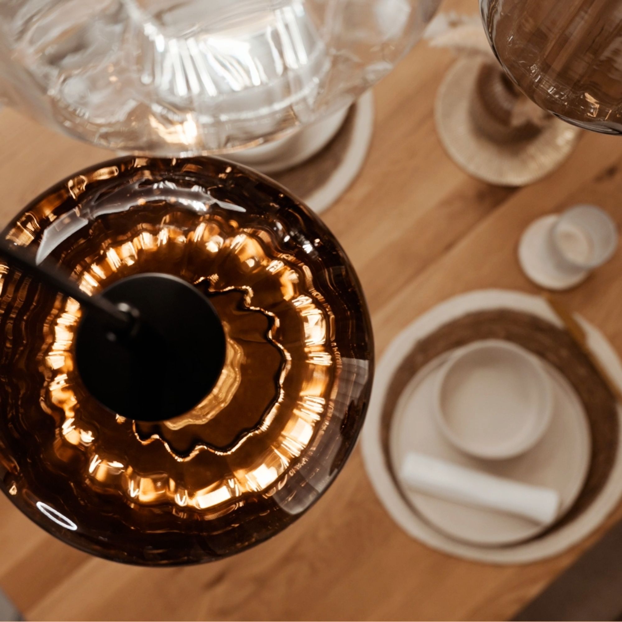 s.luce Velo Glas-Pendelleuchte Aufhängung 150cm Schwarz - 188981 - s.luce® - homecoming lights.