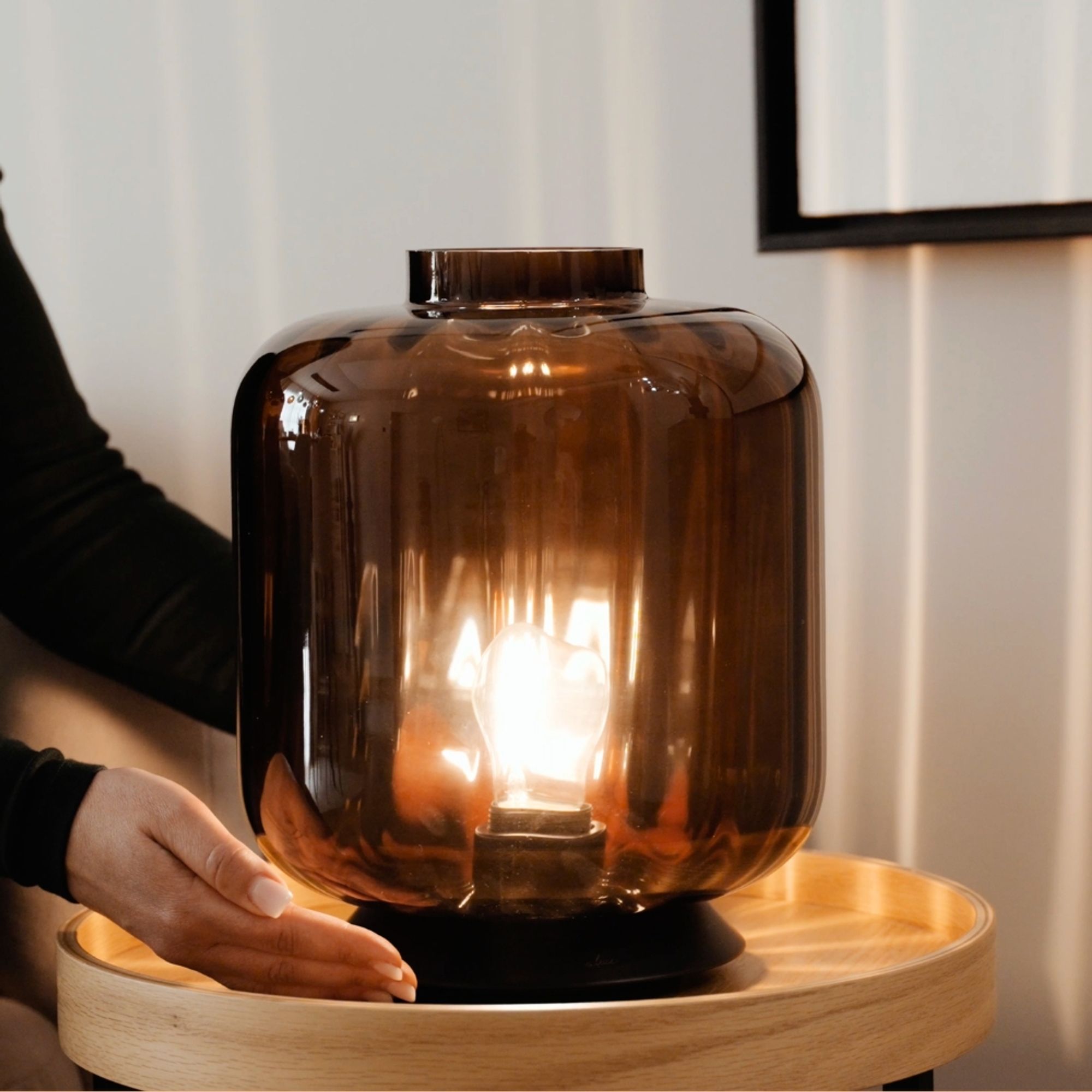 s.luce Velo Glas-Tischleuchte mit Schalter - 191186 - s.luce® - homecoming lights.