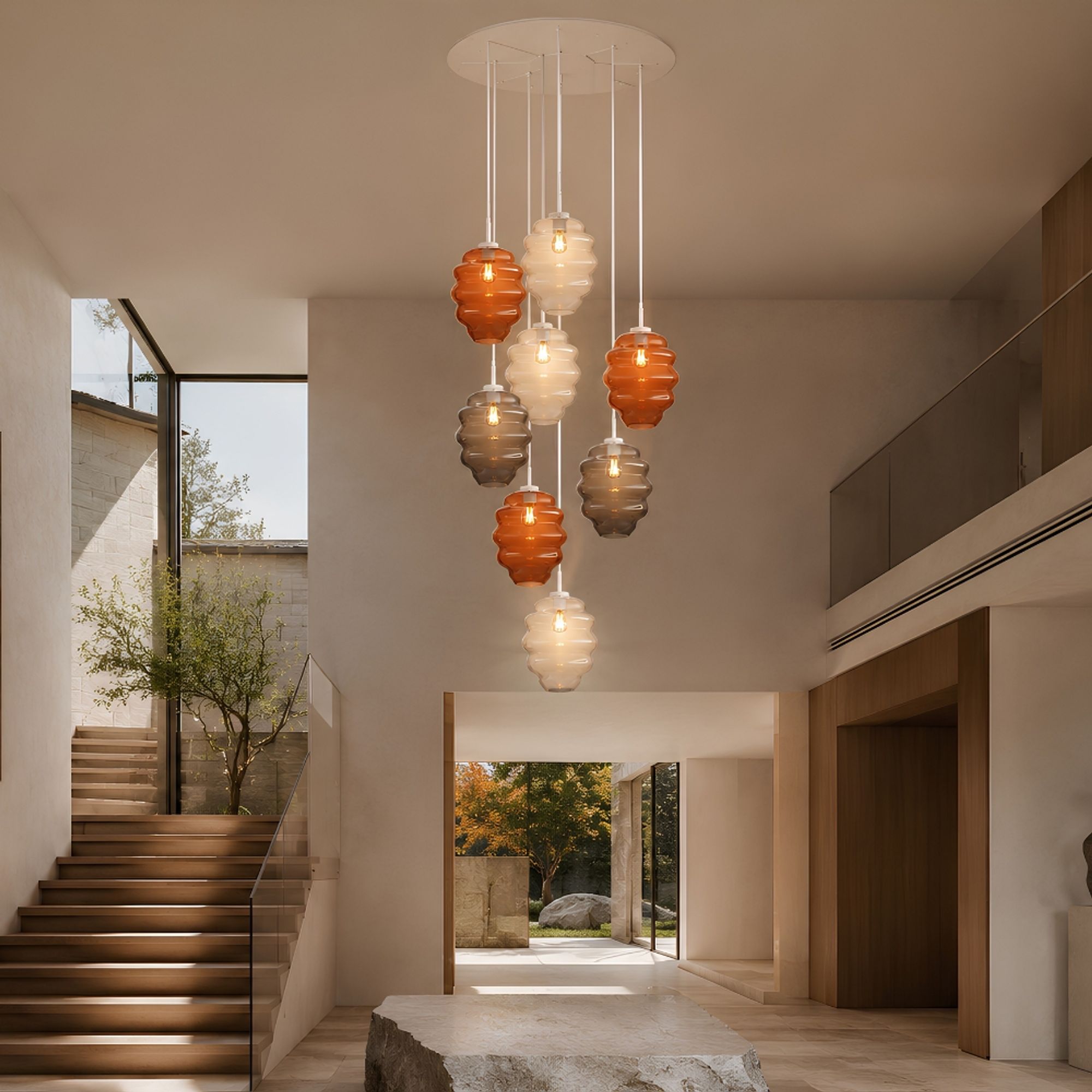 s.luce Echos Galerieleuchte 8-flammig Ø 80cm Baldachin Ø 25cm - 194254 - s.luce® - homecoming lights.