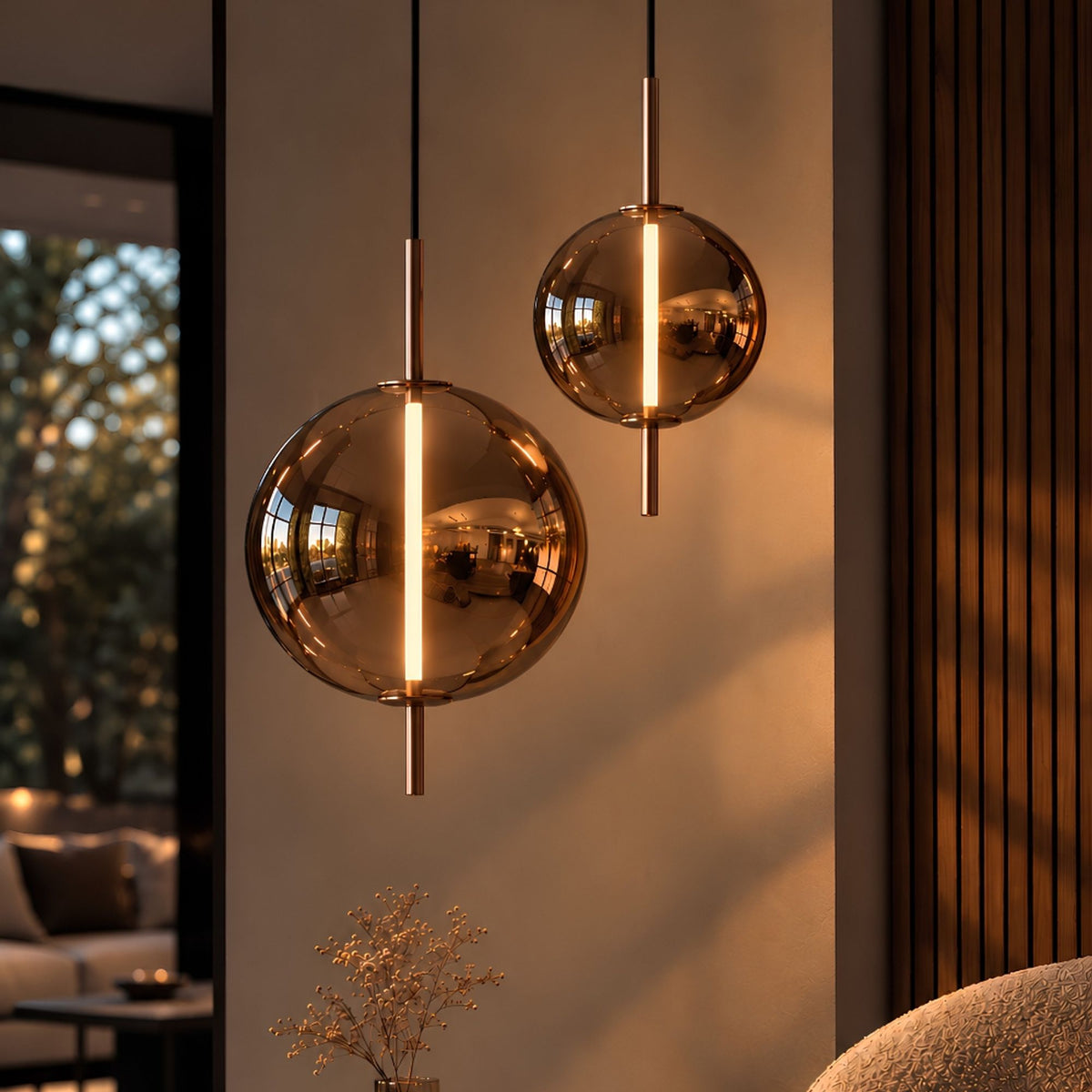 s.luce Mira LED Design Glas-Pendelleuchte 150cm