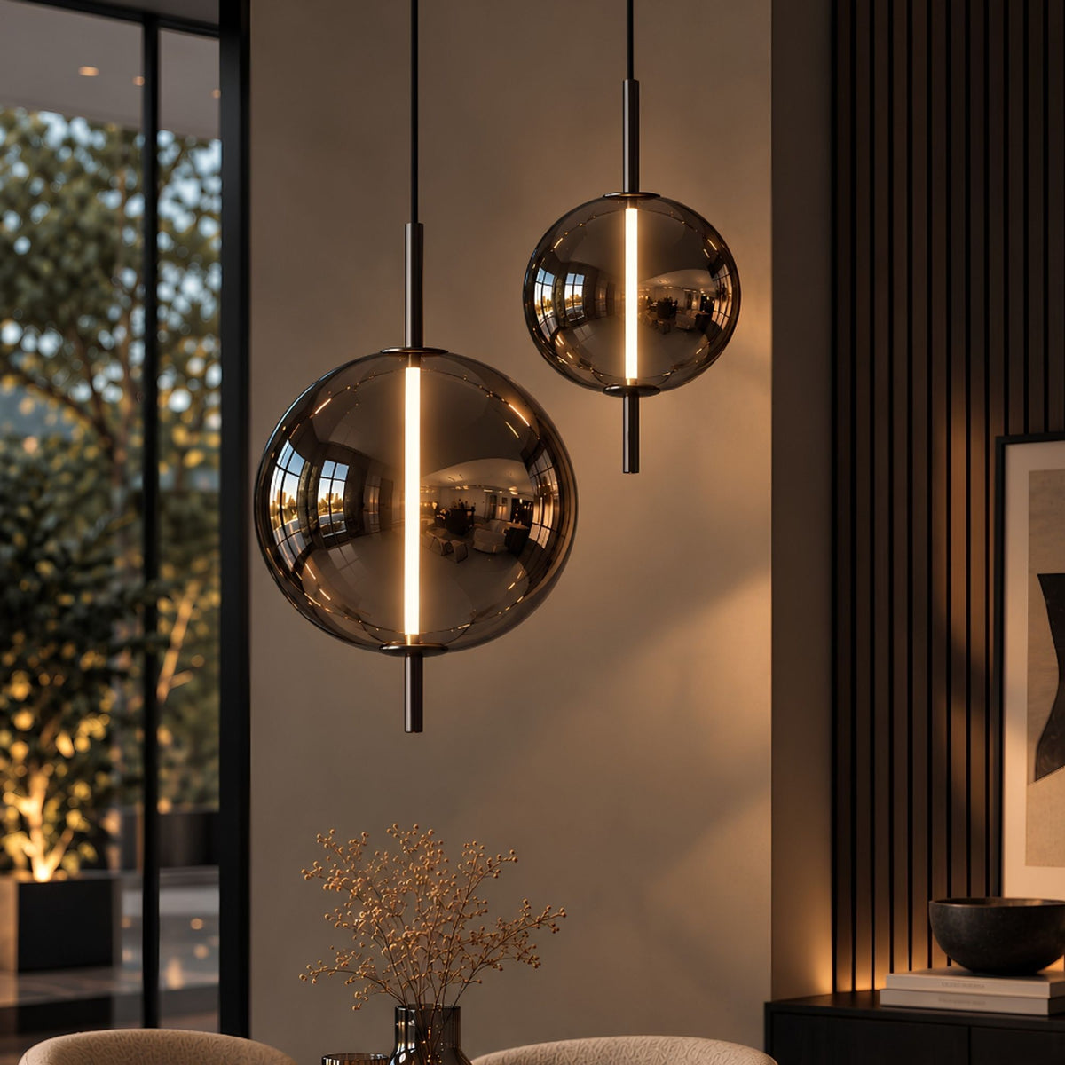 s.luce Mira LED Design Glas-Pendelleuchte 150cm