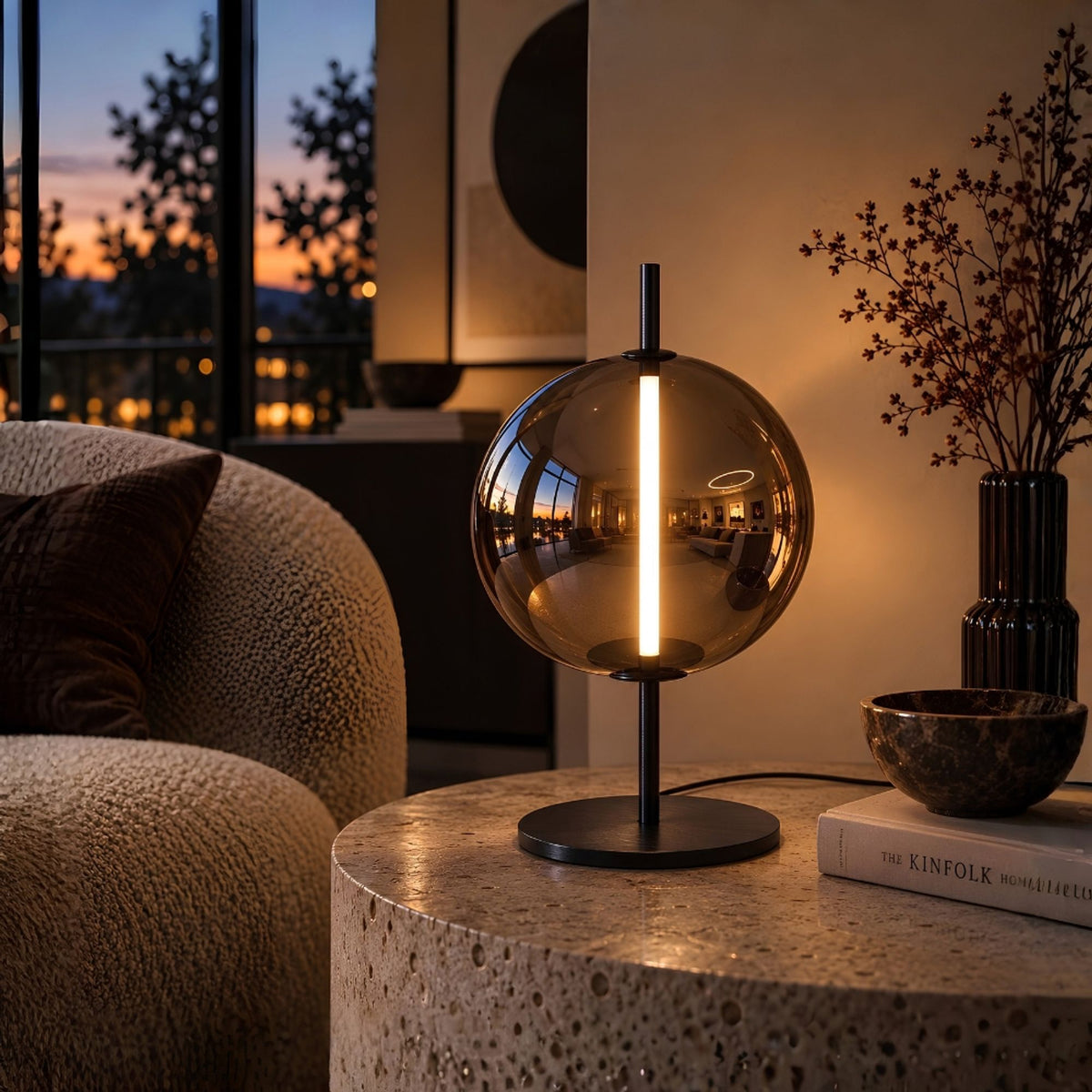 s.luce Mira LED Design Glas Tischlampe 55cm
