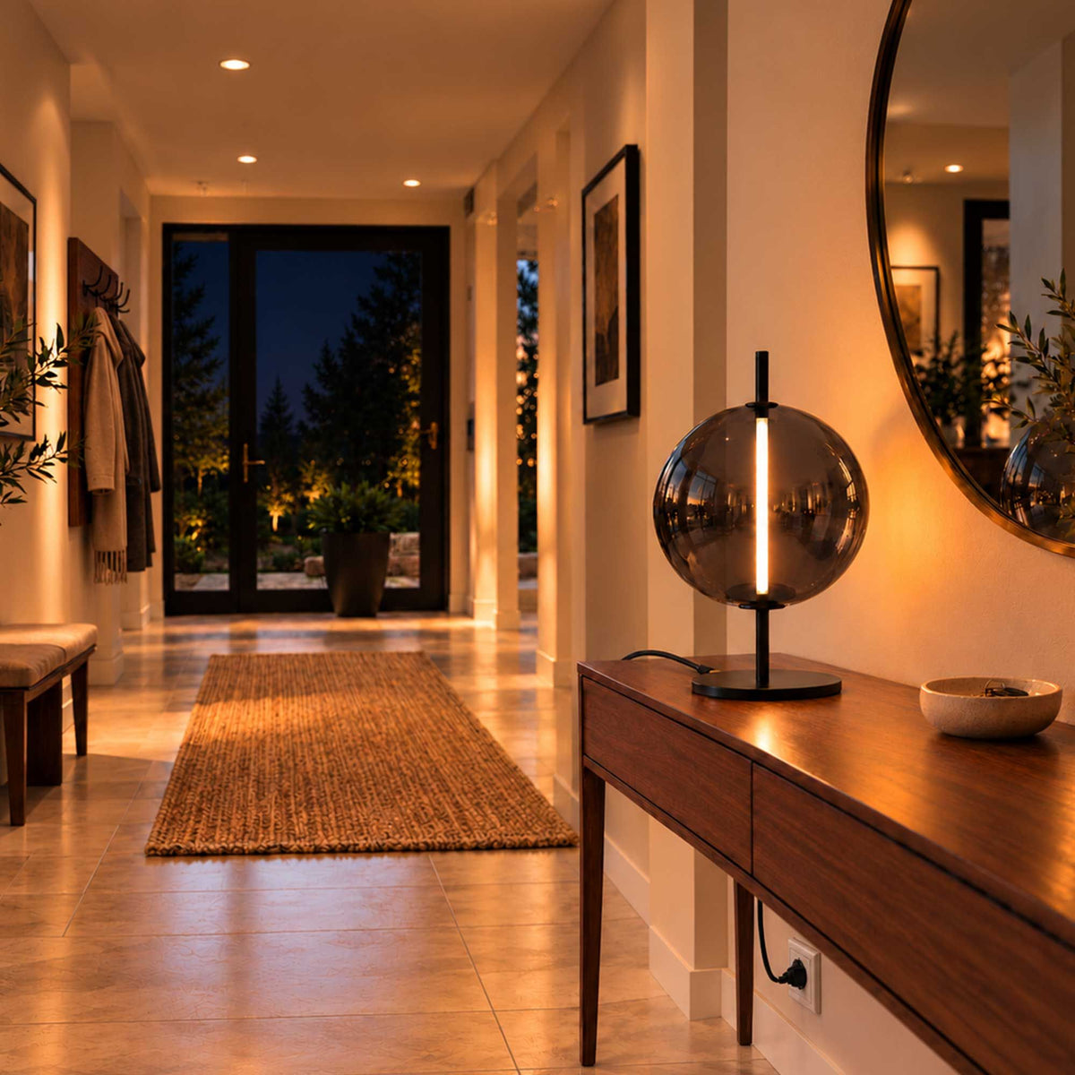 s.luce Mira LED Design Glas Tischlampe 53cm