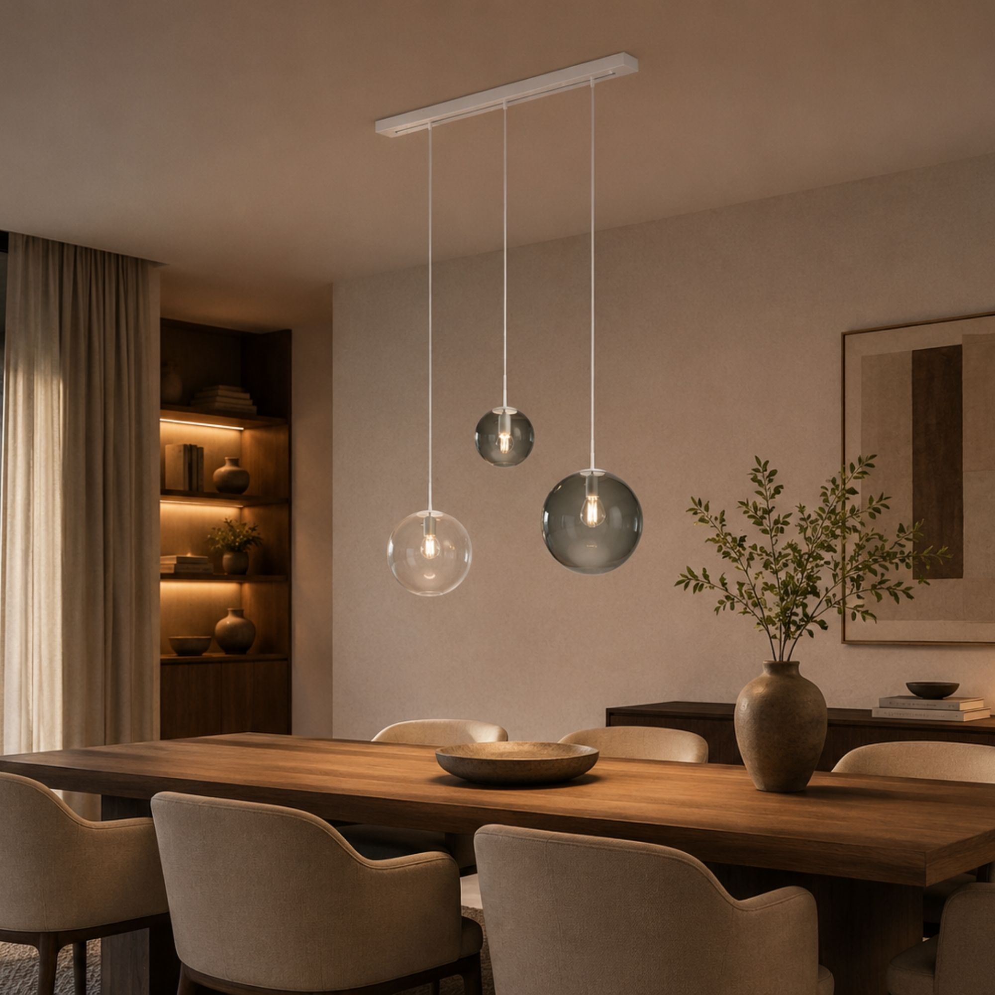 s.luce Orb Esstisch-Hängelampe 3-flammig 120cm Ø 20/30/40 - 179583 - s.luce® - homecoming lights.