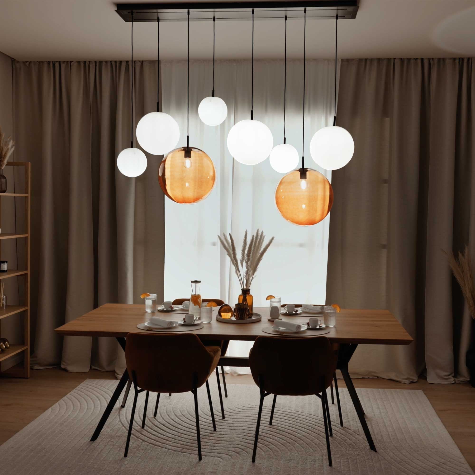 s.luce Orb Esstischleuchte 8-flammig 160cm 2-reihig - 179660 - s.luce® - homecoming lights.