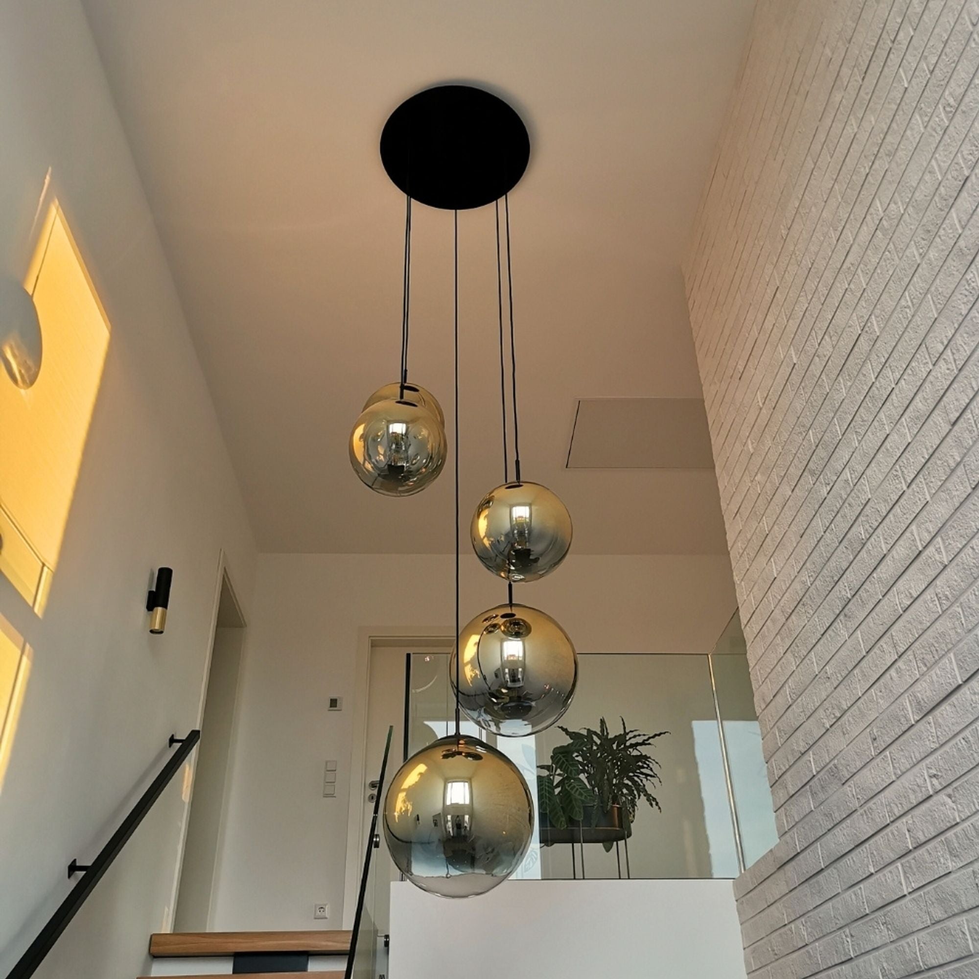 s.luce Orb Glaskugel Galerieleuchte 500cm Aufhängung Schwarz - 189334 - s.luce® - homecoming lights.