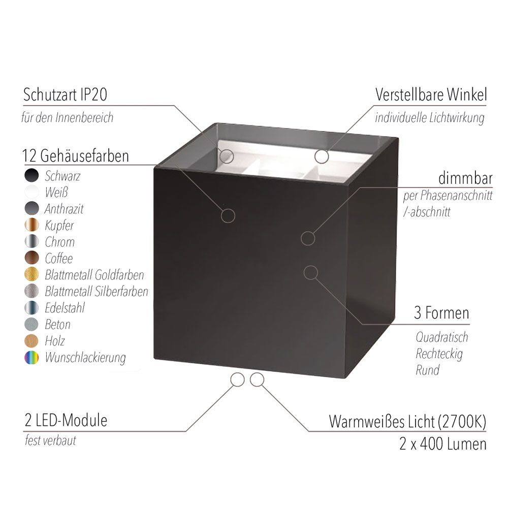 s.luce Ixa LED High Power Wandlampe IP20
