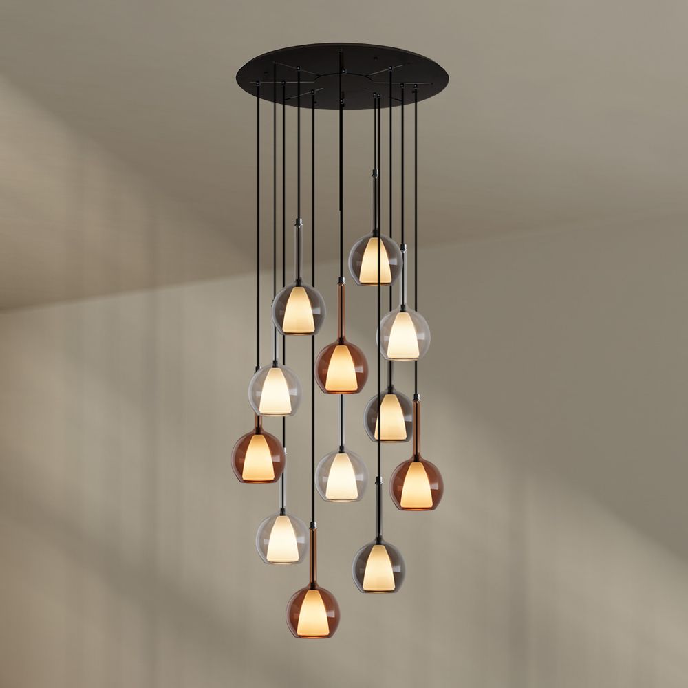 s.luce Belluna Galerielampe 12-flammig Ø 80cm Baldachin